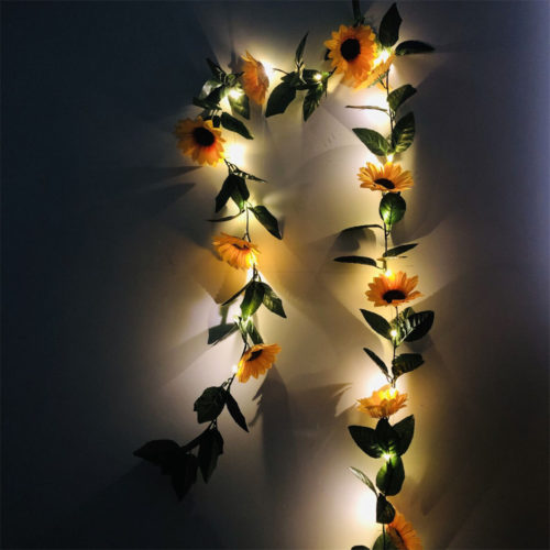 רצועת מנורות לד בצורת פרחי חמניה