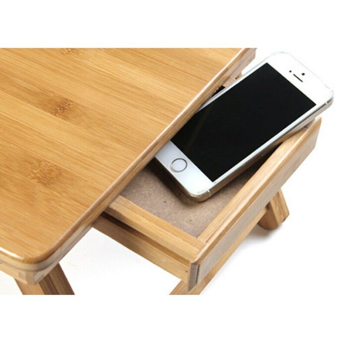 שולחן לפטופ מעץ למיטה עם 2 מאווררים מקררים