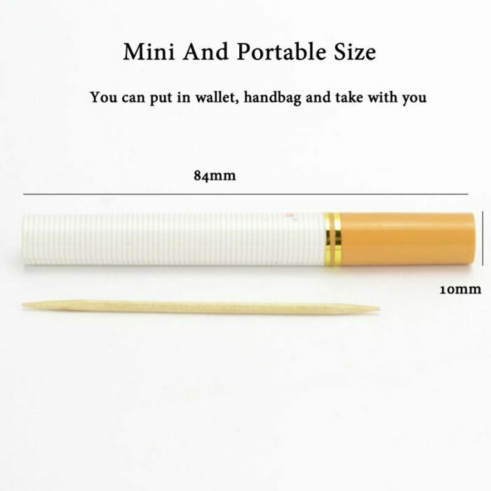 אחסון כיס לקיסמי שיניים בצורת סיגריה (2 יחידות)