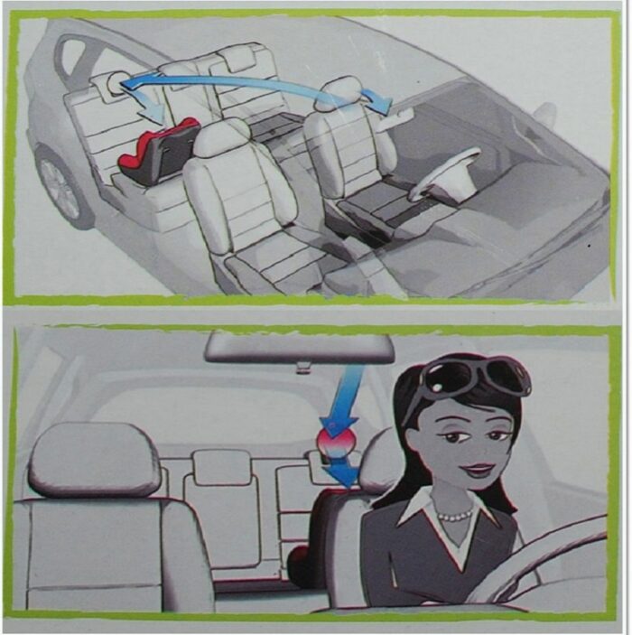 מראת רכב לבדיקת מצב התינוק בזמן הנסיעה