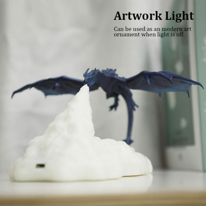 מנורת לילה בעיצוב דרקון יורה אש או קרח