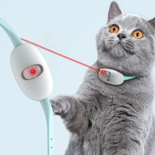קולר לייזר לחתולים למשחק עצמי נטען באמצעות כבל USB