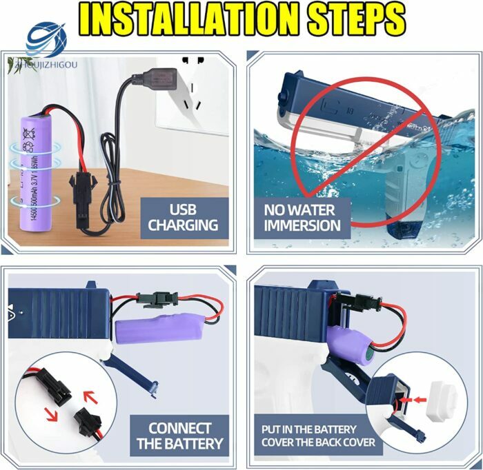 אקדח מים חשמלי נטען באמצעות כבל USB