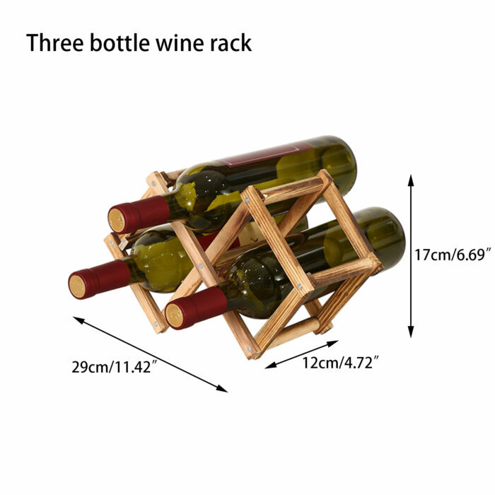 מדף דקורטיבי ניתן לקיפול לאחסון בקבוקי יין