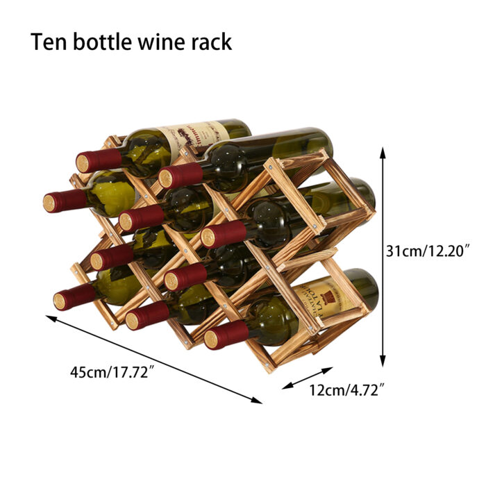 מדף דקורטיבי ניתן לקיפול לאחסון בקבוקי יין