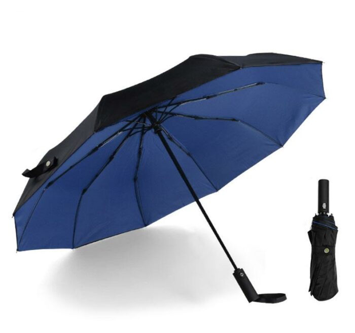 מטריה עם שכבה כפולה חזקה ביותר מול רוחות וגשמים מתכווצת לגודל מינימלי
