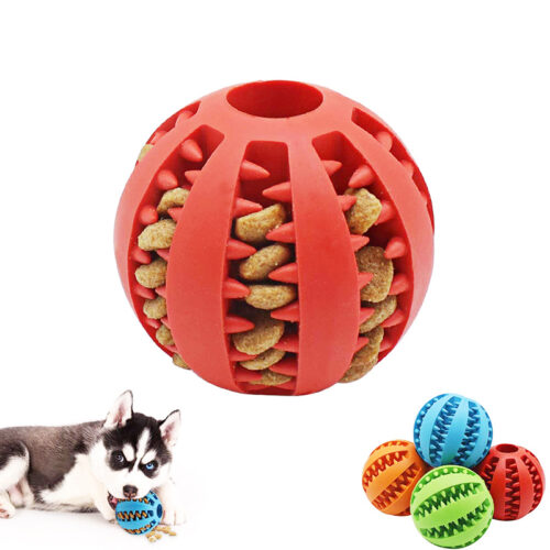 כדור לכלב מתמלא בחטיפים להאכלה איטית, אילוף ומשחק