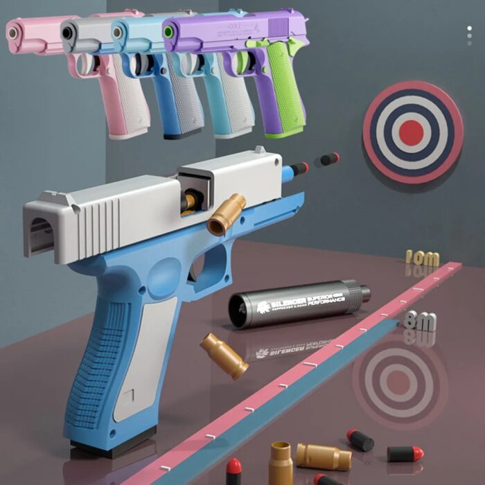 אקדח צעצוע מודפס תלת מימד יורה קליעים רכים