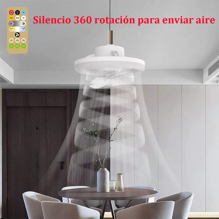 מנורה עם מאוורר מובנה 360° ו־3 מצבי תאורה ואוורור עם שלט