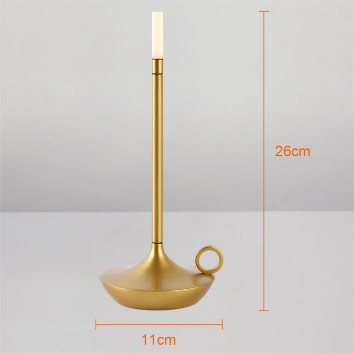 מנורת שולחן נטענת בעיצוב נר עם תאורה משתנה במגע