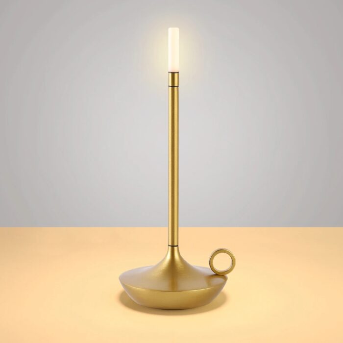 מנורת שולחן נטענת בעיצוב נר עם תאורה משתנה במגע