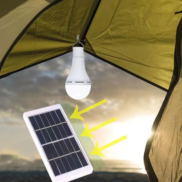 מנורה סולארית נטענת עם פאנל סולארי חסינת מים