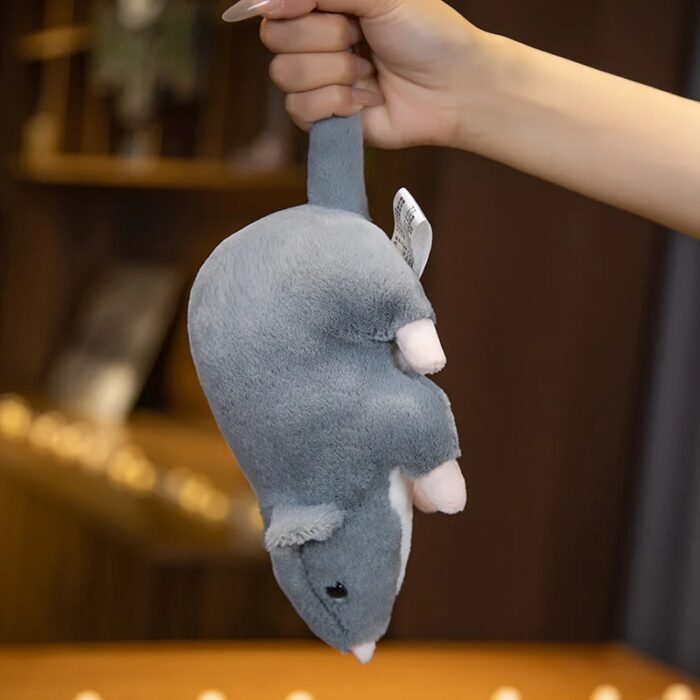 בובה כרית רכה בעיצוב עכבר מציאותי במגוון גדלים