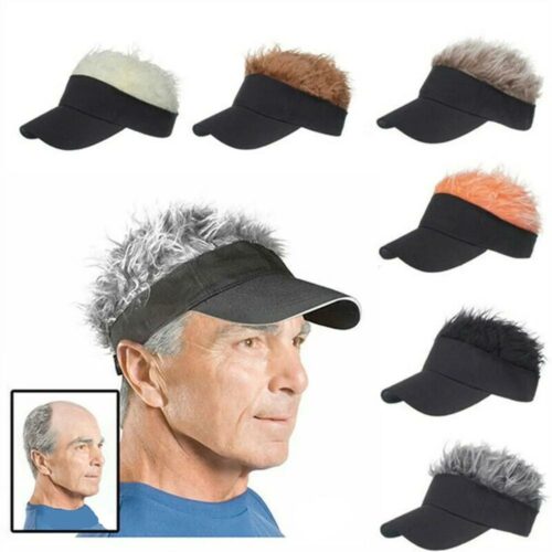 כובע מצחיה עם שיער מזויף במגוון צבעים
