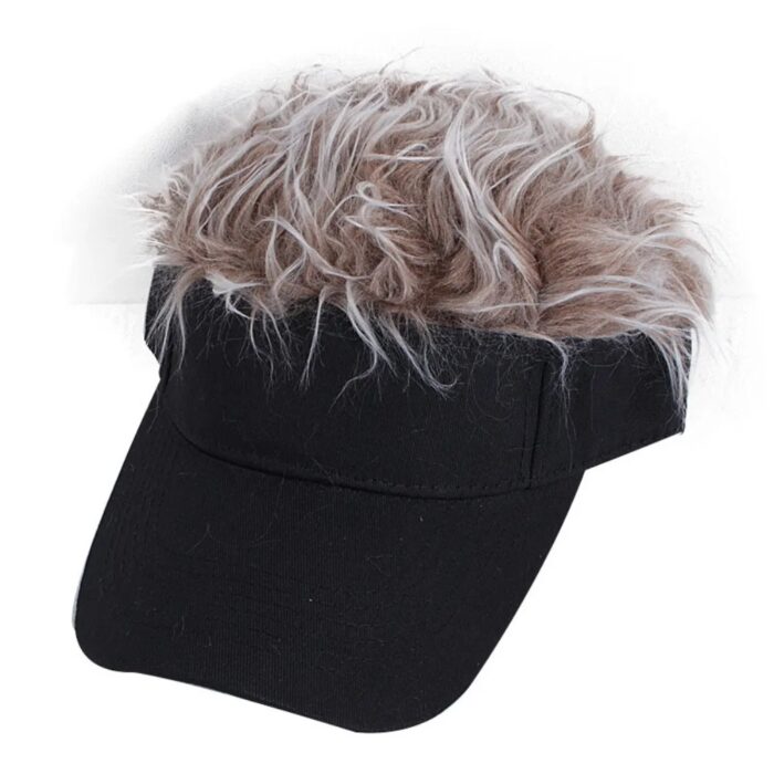 כובע מצחיה עם שיער מזויף במגוון צבעים