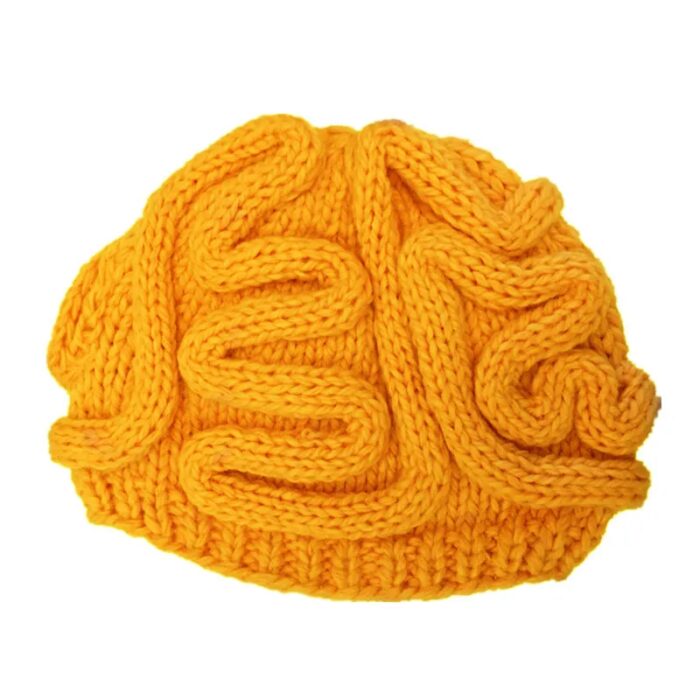 כובע סרוג בעיצוב מוח במגוון צבעים לילדים ומבוגרים