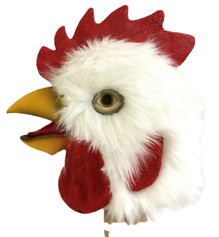 מסכה מלאה איכותית מלטקס בעיצוב ראש תרנגול