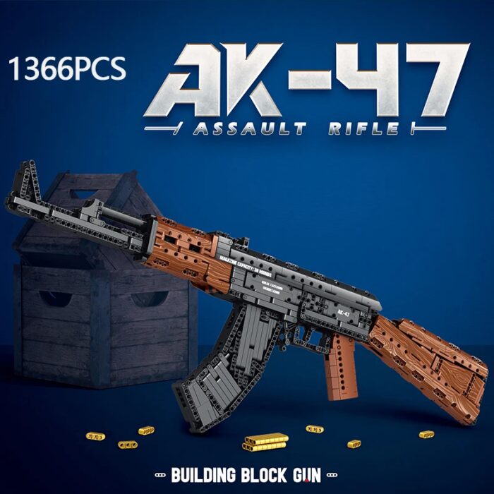 משחק 1366 חלקים להרכבת מודל רובה AK47 יורה