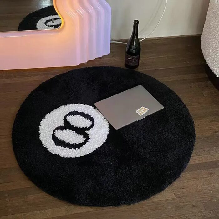 שטיחון לבית בעיצוב כדור סנוקר 8 שחור