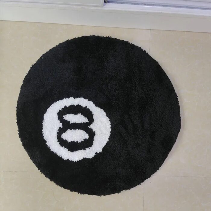 שטיחון לבית בעיצוב כדור סנוקר 8 שחור