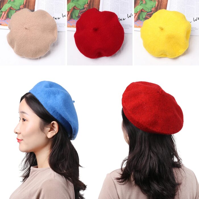 כובע ברט ציירים צרפתי לנשים במגוון צבעים