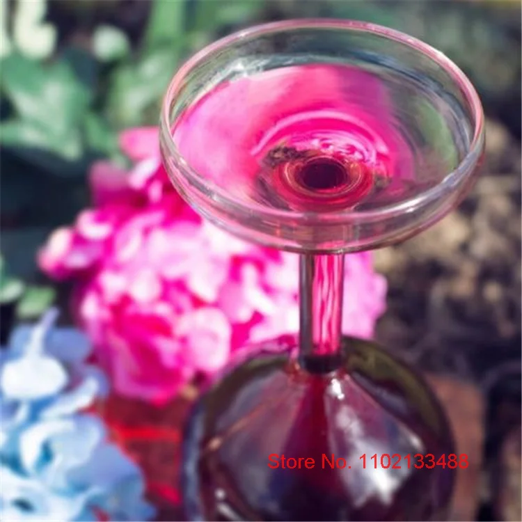 Creative Upside Down Goblet Wine Cup Funny Party Glassware Wedding Flutes High Borosilicate Glass Inverted Wineglass Wholesale