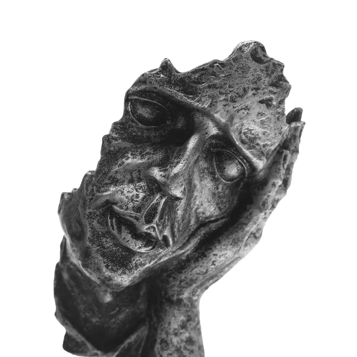 פסל שרף מודרני לבית בעיצוב פרצוף עם יד במגוון צורות