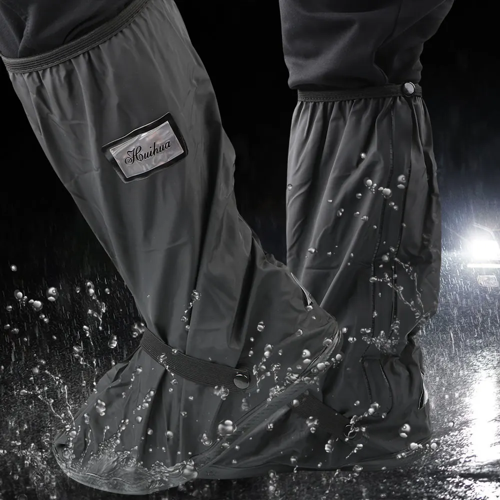 כיסוי נעליים גבוה חסין מים עם סוליה מונעת החלקה להליכה בגשם ובמים
