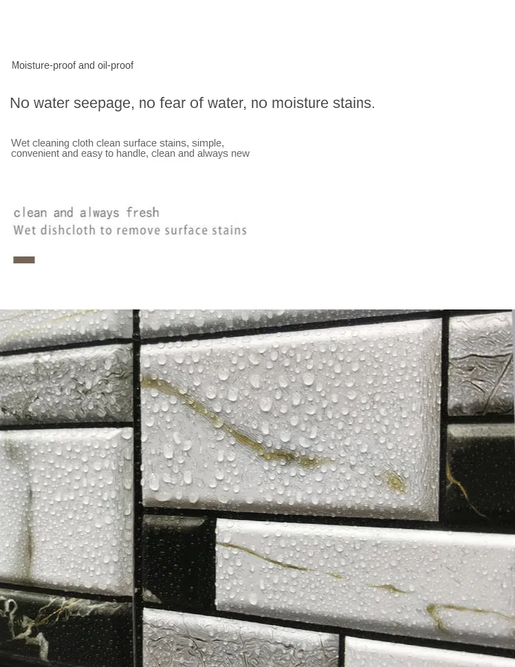 10 מדבקות קיר תלת מימד בעיצוב אריחי קיר עמידים במים במגוון צבעים