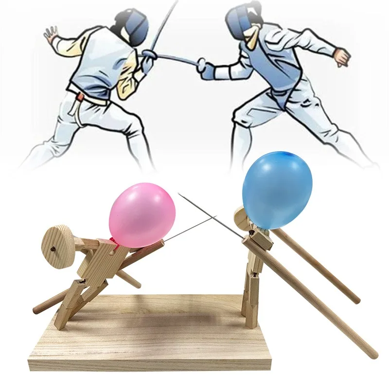 משחק קרב חרבות בין 2 שחקני עץ עם ראש מבלון עד שאחד מתפוצץ, מגיע עם 150 בלונים