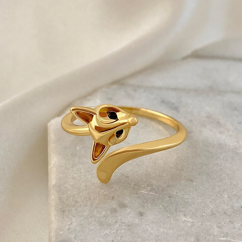 טבעת עם מידה מתכווננת בעיצוב שועל וינטג'