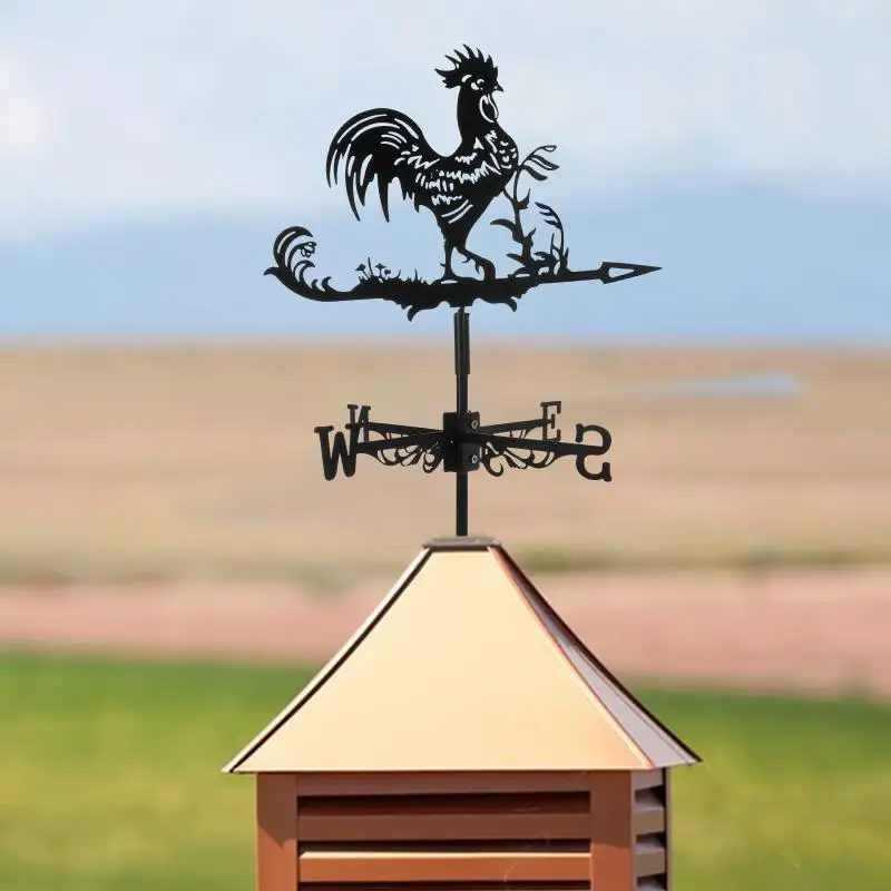 מד כיוון רוח מתכתי לגג הבית בעיצוב תרנגול