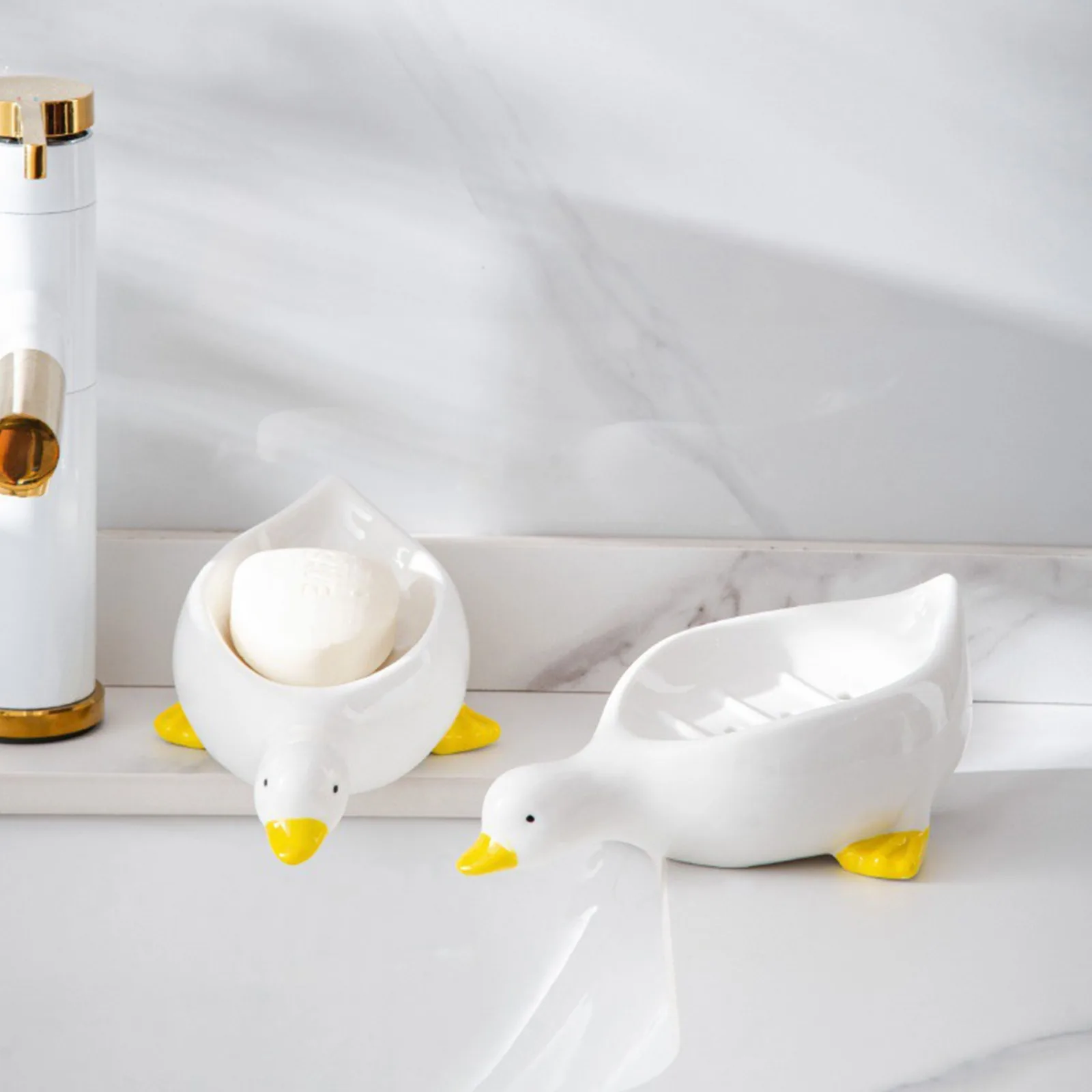מגש ניקוז לאחסון סבון בעיצוב ברווז חמוד