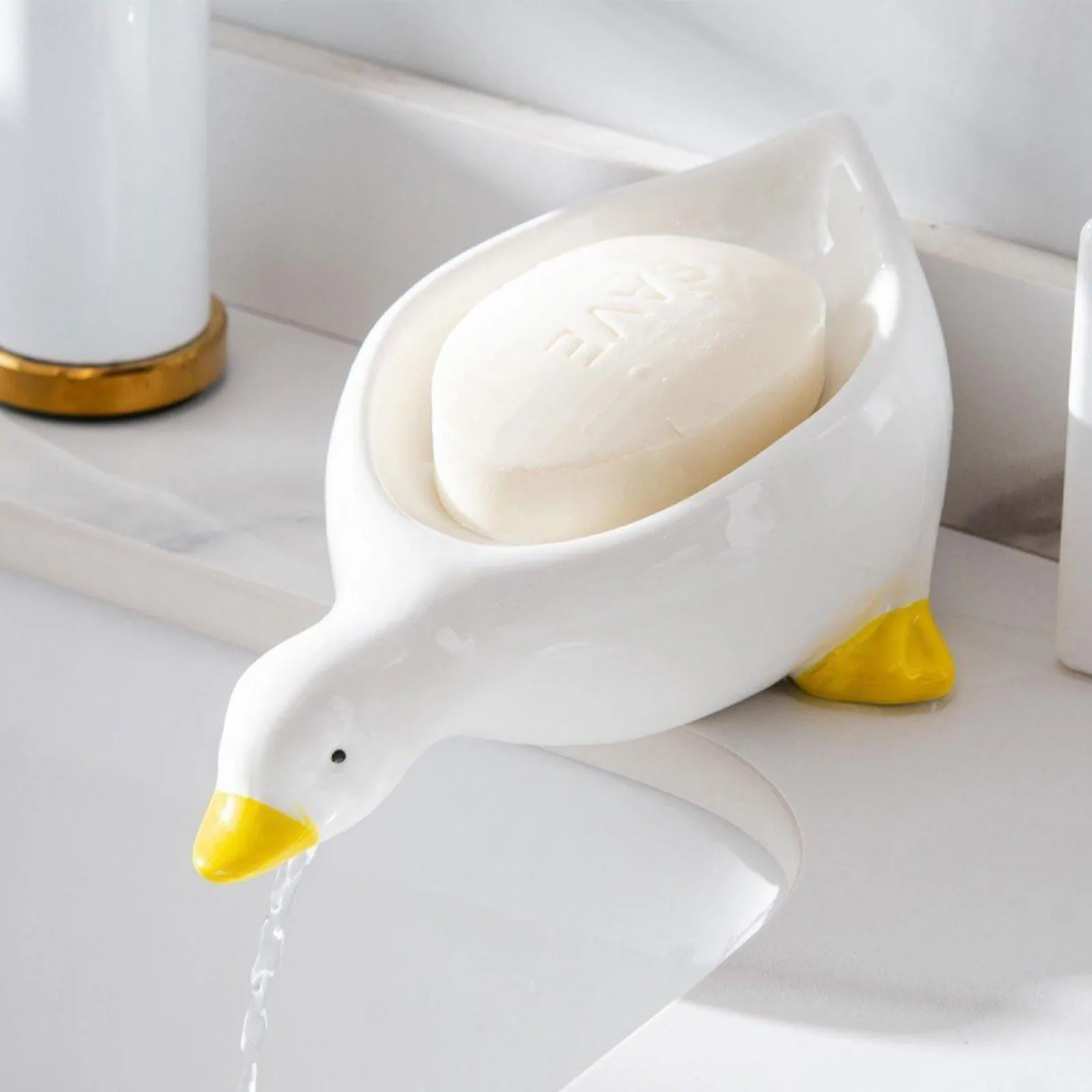 מגש ניקוז לאחסון סבון בעיצוב ברווז חמוד