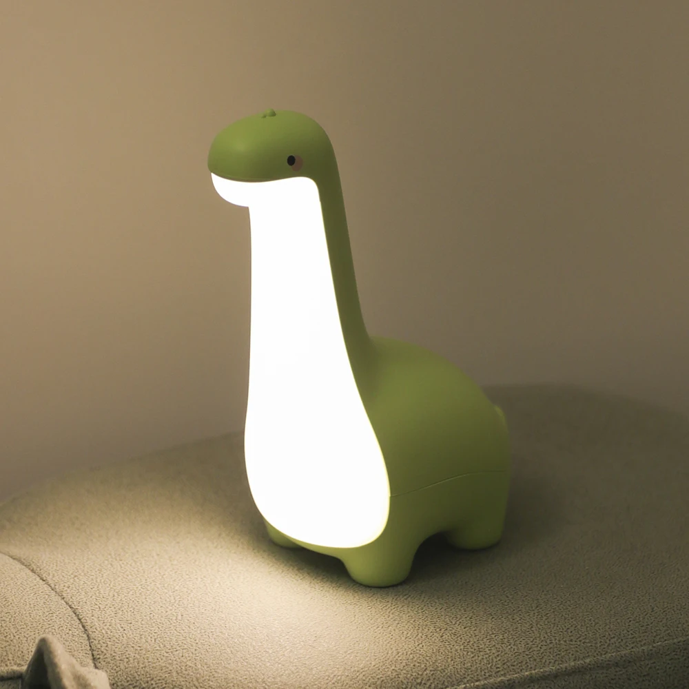 מנורת לילה נטענת אלחוטית בעיצוב דינוזאור חמוד