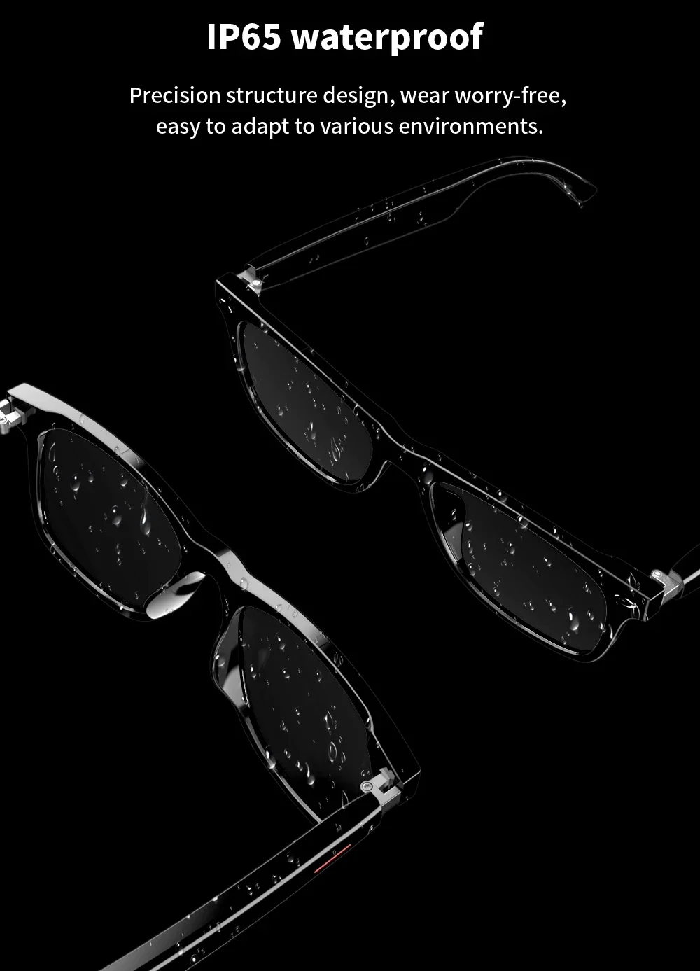 משקפיים חכמים - משקפי שמש או משקפי חסימת אור כחול עם בלוטות' לשיחות ומוזיקה ללא שימוש בידיים