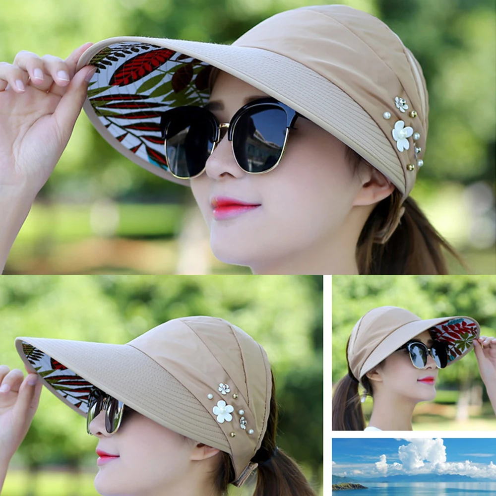 כובע מצחיה לנשים מבד נושם עם שוליים רחבים להגנה מקרינת השמש במגוון צבעים