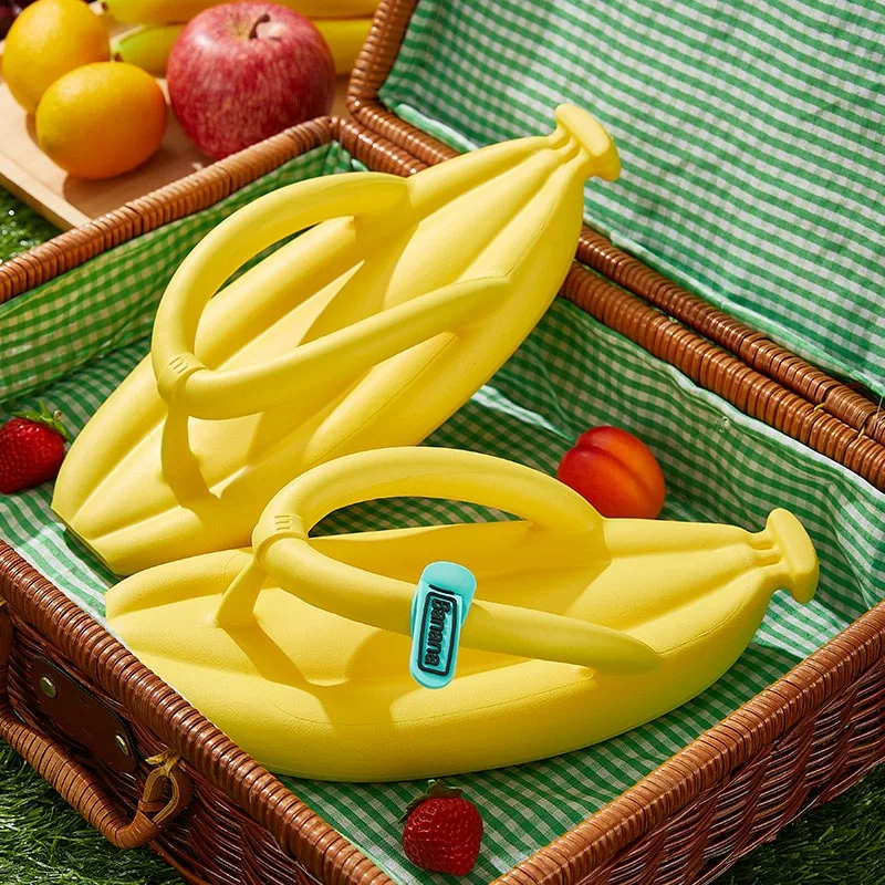 כפכפים עבות מונעות החלקה בעיצוב אשכול בננות לגברים ונשים