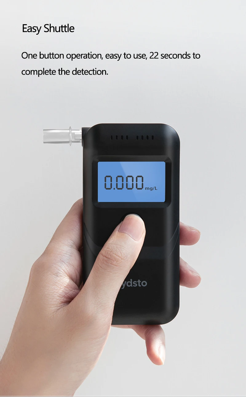 מכשיר ינשוף דיגיטלי למדידת כמות האלכוהול בנשיפה עם אזהרה כשכמות האלכוהול גדולה
