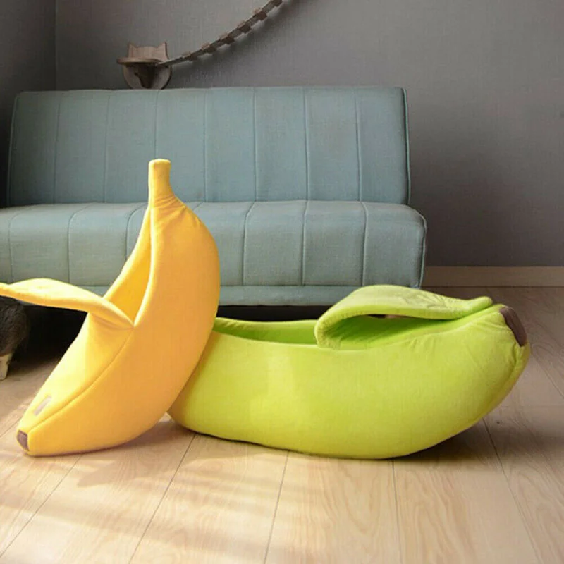 מיטה רכה לחתולים וכלבים בעיצוב בננה במגוון צבעים וגדלים