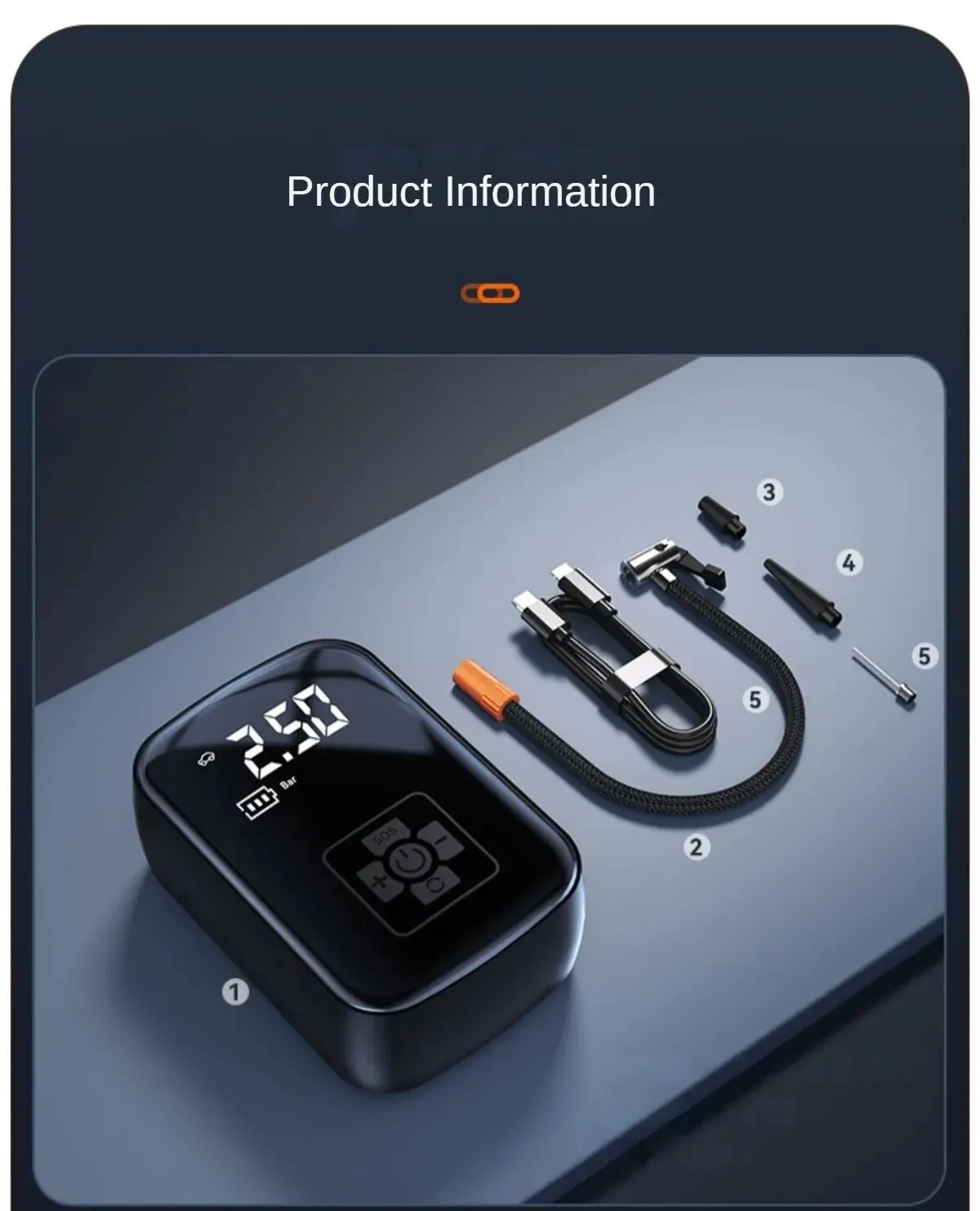 משאבה חשמלית לניפוח אוויר לצמיגים נטענת ניידת