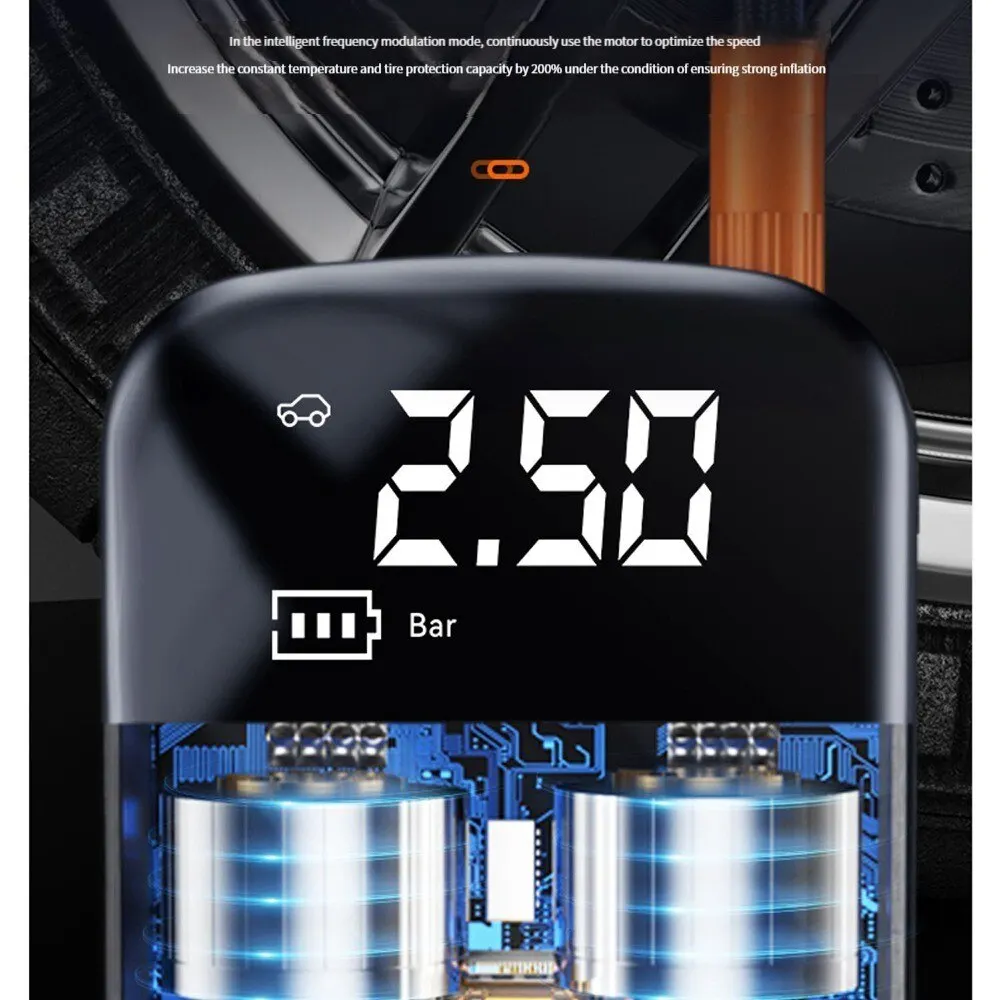 משאבה חשמלית לניפוח אוויר לצמיגים נטענת ניידת