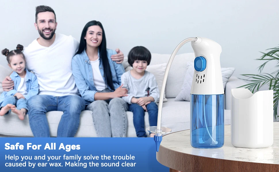 מכשיר שטיפת אוזניים להזרמת מים לאוזן בעדינות לניקוי שעווה ופתיחת סתימות