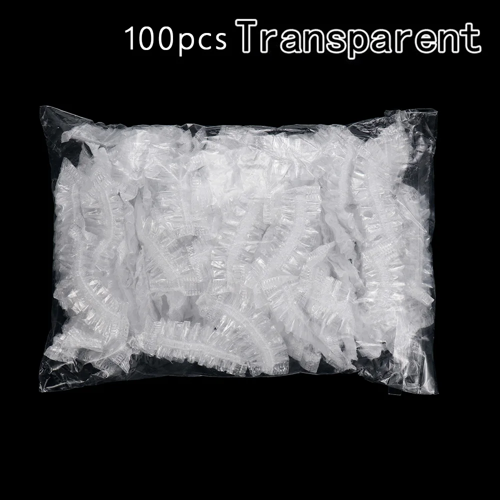 100 כיסויי אוזניים אלסטיים חד פעמיים עמידים למים להגנה על האוזניים במקלחת או בזמן צביעת שיער