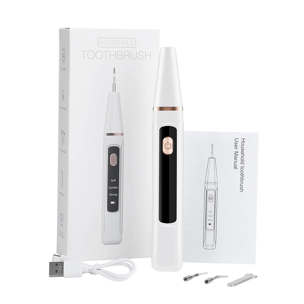 מנקה שיניים אולטרסוני ביתי נטען באמצעות כבל USB לניקוי אבנית וכתמים מהשיניים