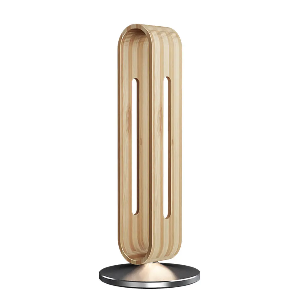 מעמד אוזניות דקורטיבי עשוי עץ במבוק עם רגל אלומיניום