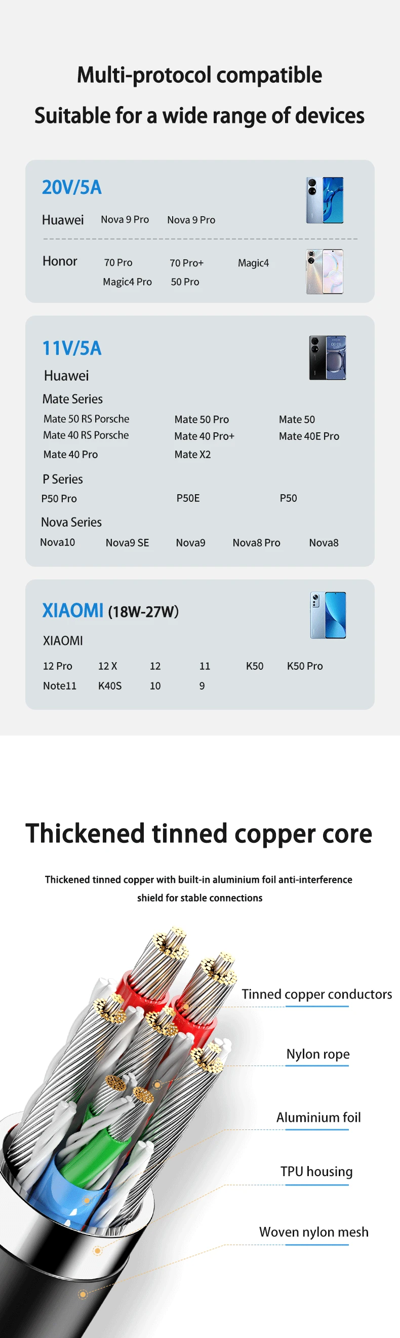 כבל USB Type C עם טעינה מהירה במיוחד קפיצי מתכווץ ומתרחב בקלות
