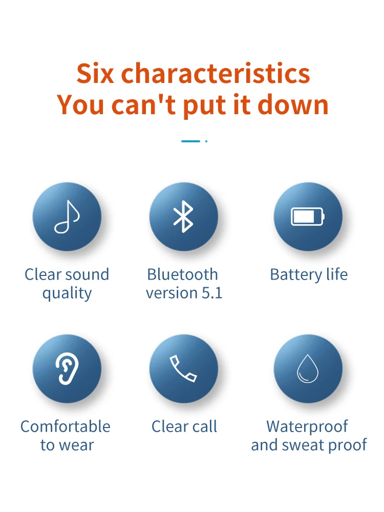 אוזניית בלוטות' אלחוטית לתלייה על האוזן עם קופסת טעינה ואחסון עם פונקציית סינון רעשים - מושלמת לנהיגה ולעסקים
