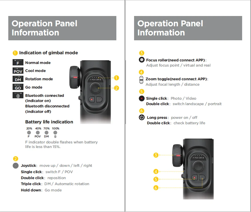 גימבל חכם עם 3 צירים ליציבות מושלמת בצילום וידאו עם מעקב פנים מבוסס AI