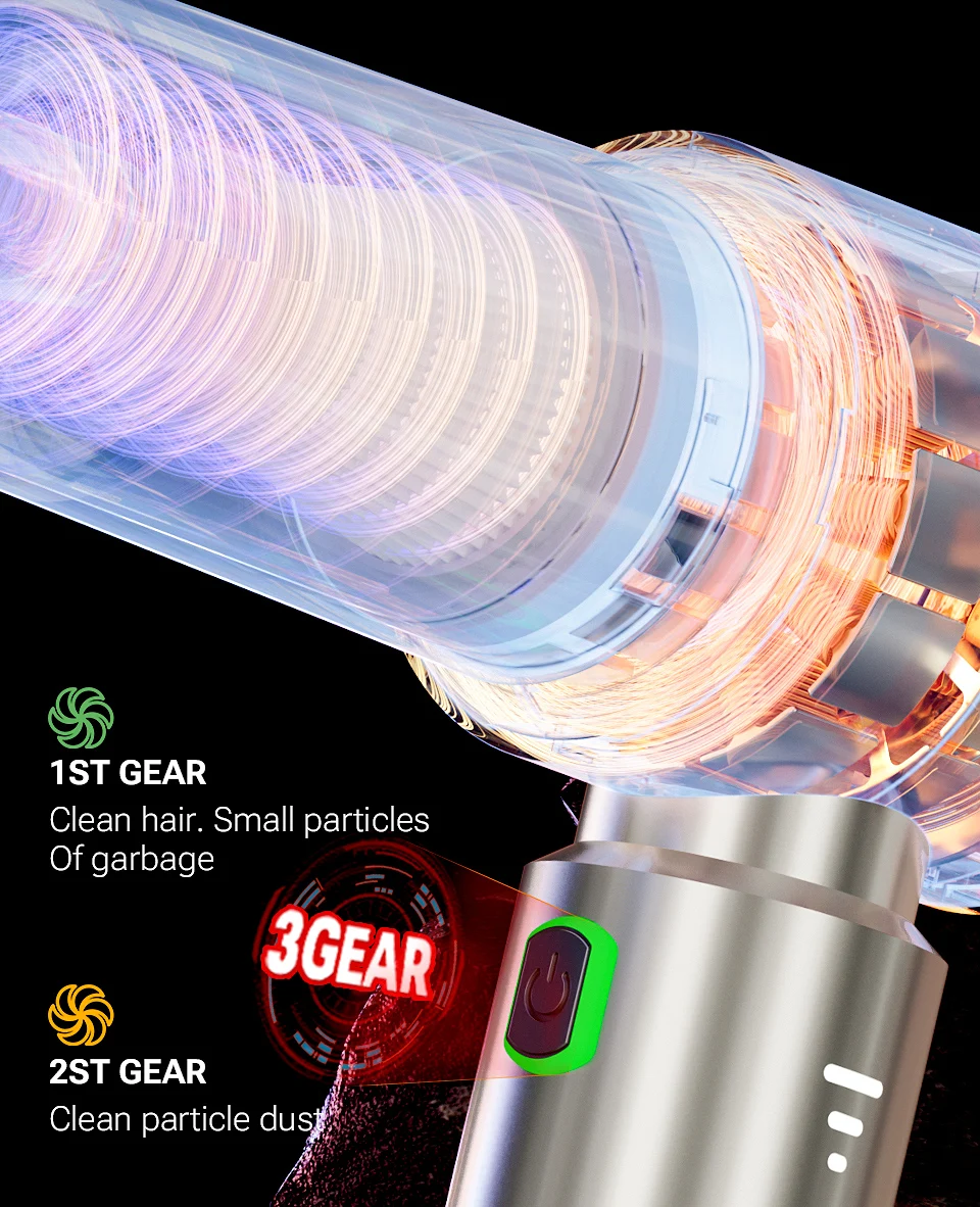 מיני שואב אבק נטען נייד עם עוצמת יניקה חזקה במיוחד ופונקציית מפוח לניקוי יעיל וניפוח